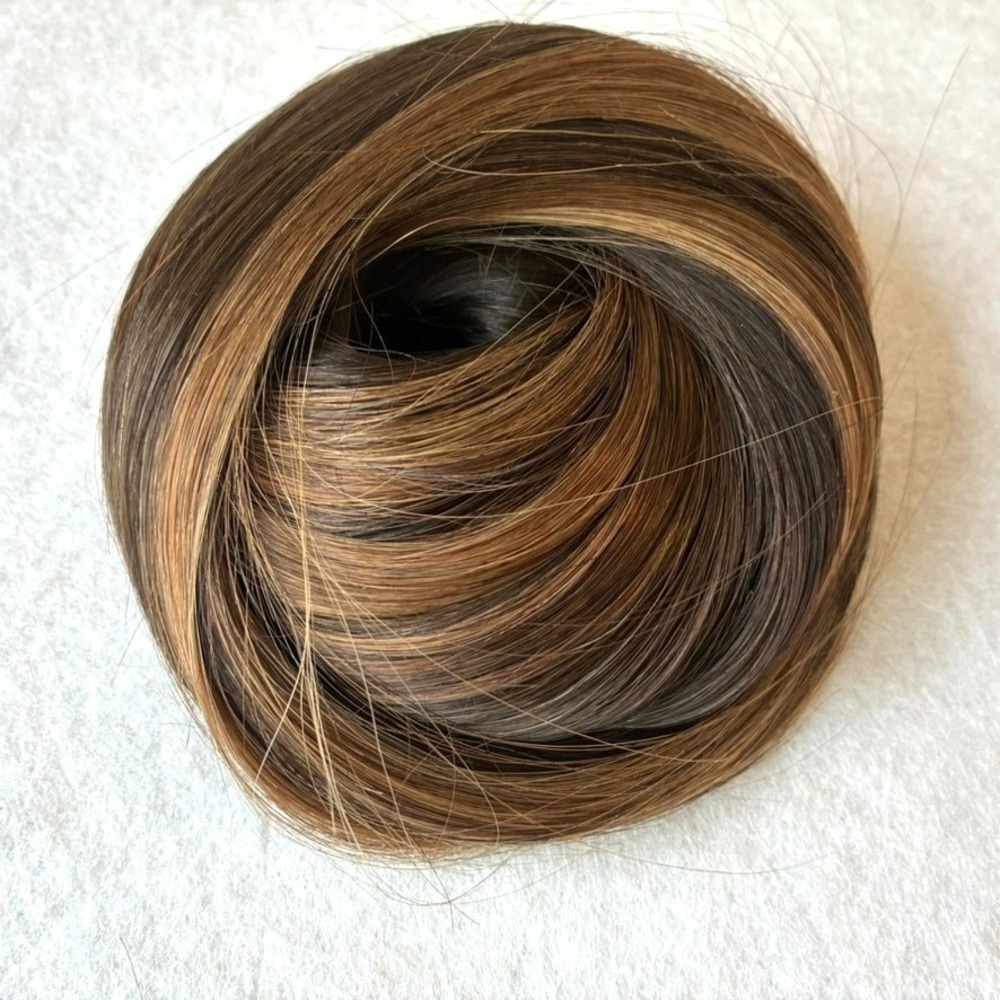 BELLAMI Silk Seam 20" Dark Honey Cocoa Highlight 4 Wefts 140g Clip-In Hair NWOT